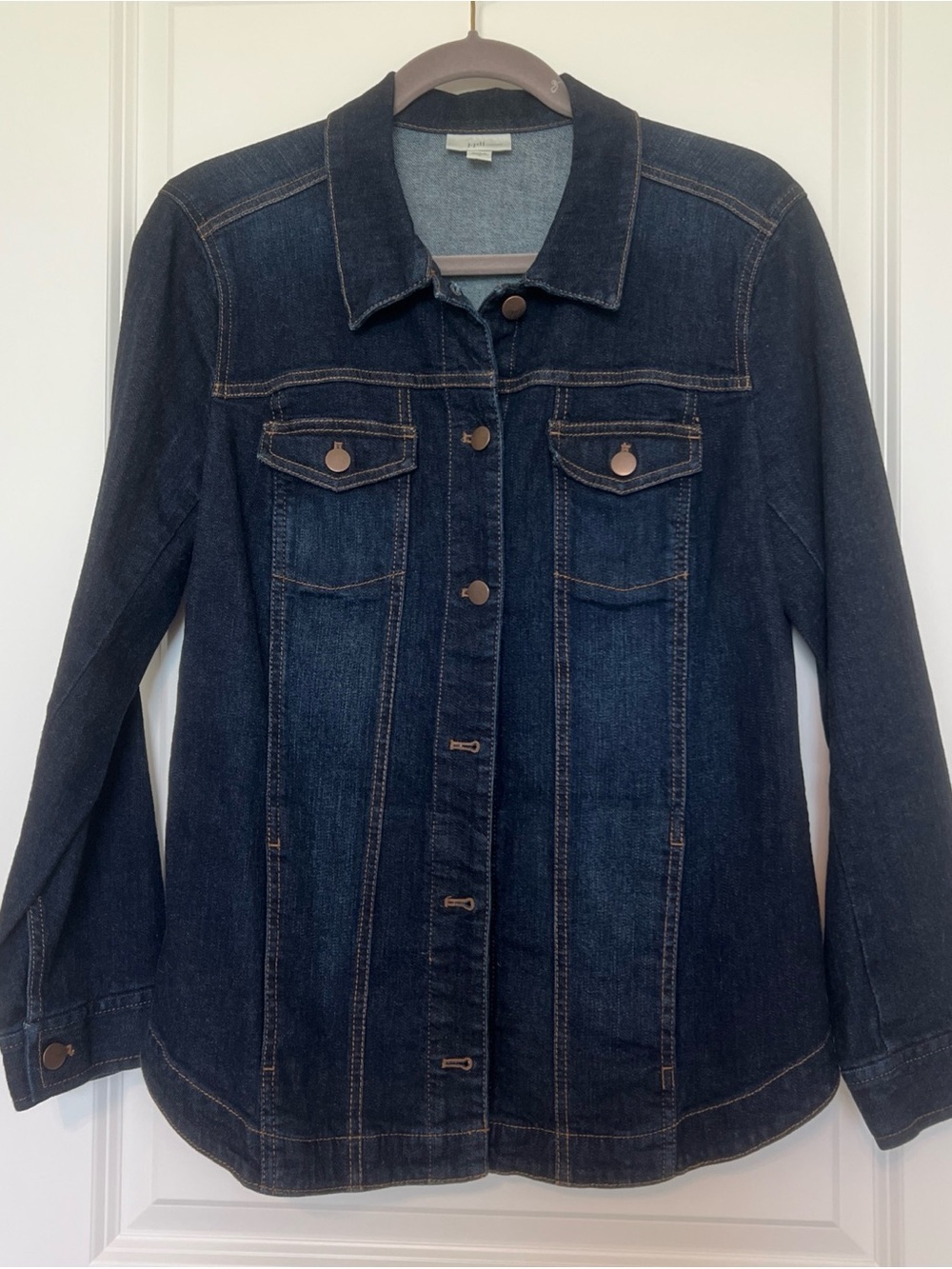 J.Jill DENIM Dark Blue Denim Jacket/Shirt - Women S GREAT